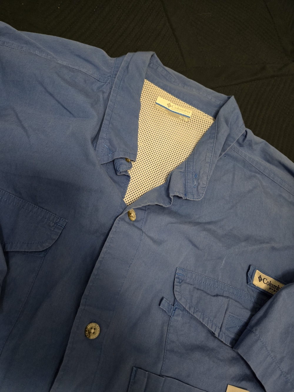Columbia PFG Men's Slate Blue Lightweight Button-Up Shirt #592